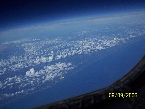 Space Shuttle launch from orbit, view 2