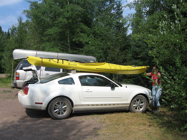 Mustang With Kayaks