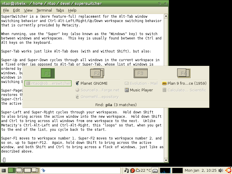 Superswitcher desktop navigation screenshot