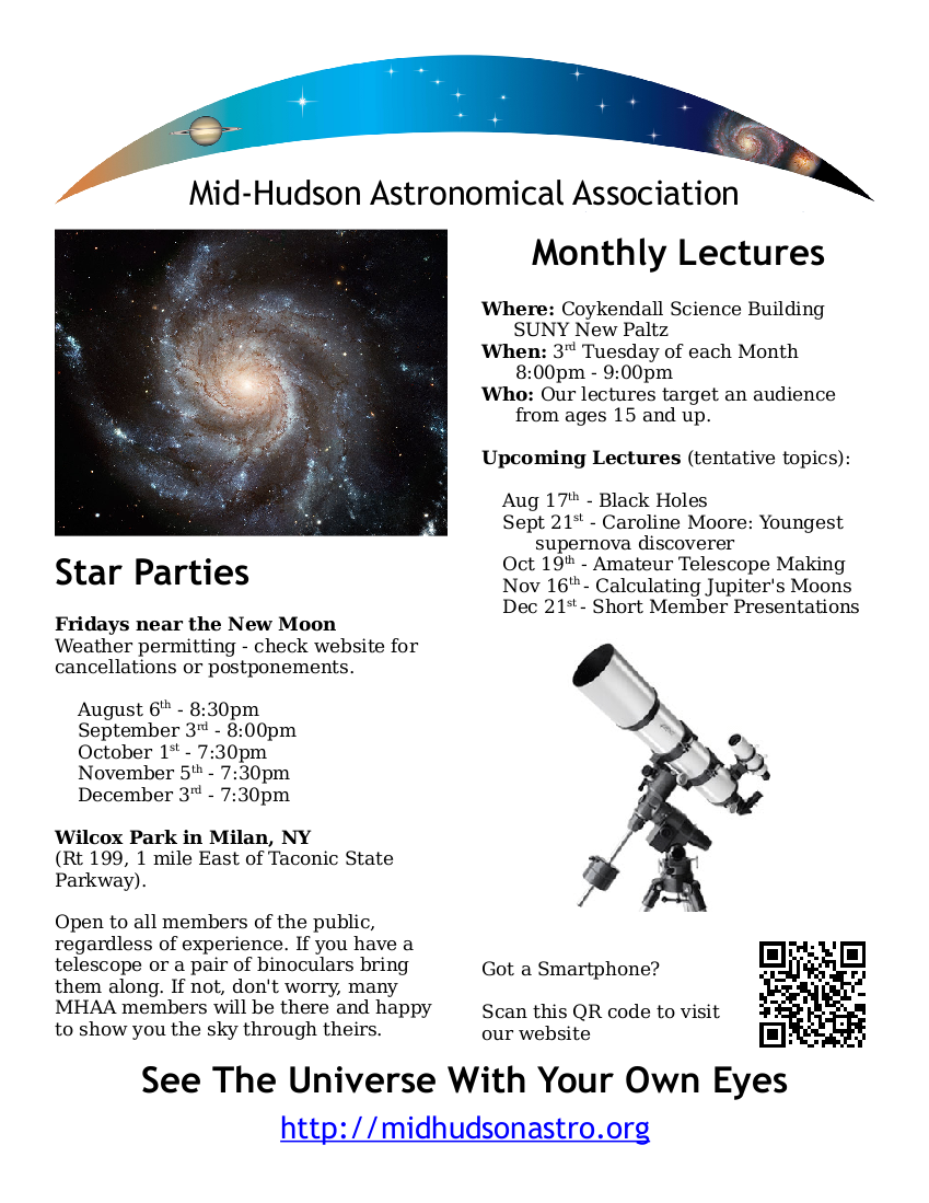 mid hudson astronomical association flyer