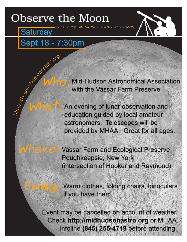 observe the moon at vassar farm