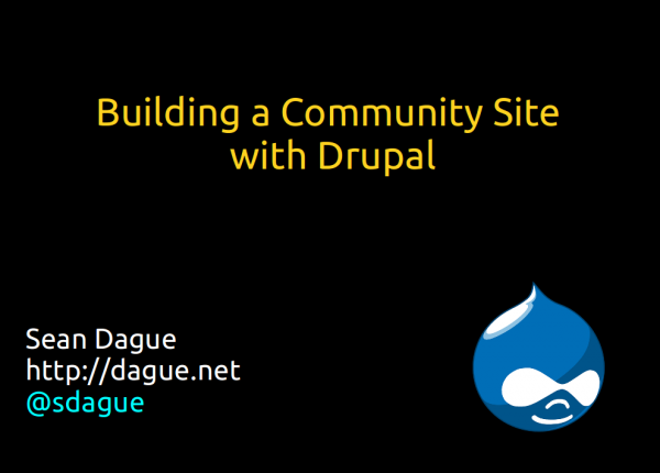 Upcoming Talk Building A Community Site With Drupal