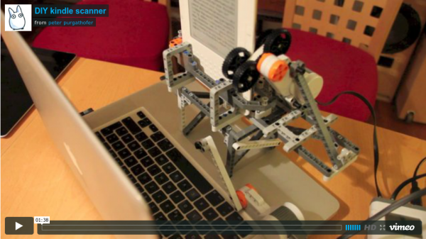 Lego robot de-DRMing a Kindle
