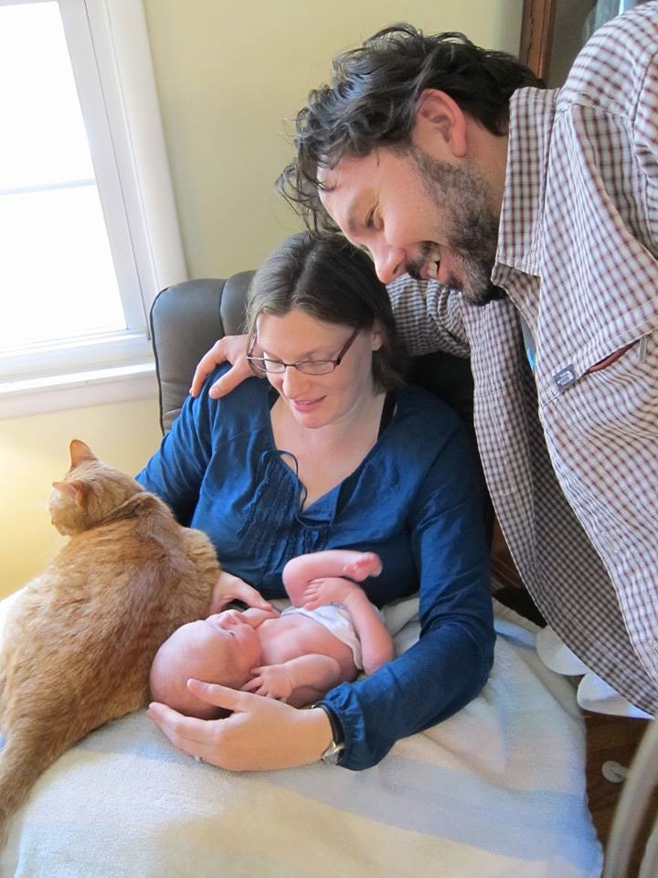 The whole family: Susan, Arwen, Peppy (our cat), and myself. All doing great two weeks in.